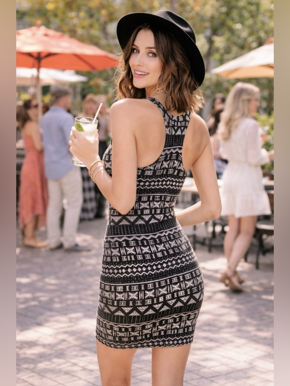 Billabong NWT Racer-back Aztec dress 90% Cotton 20%Spandex
